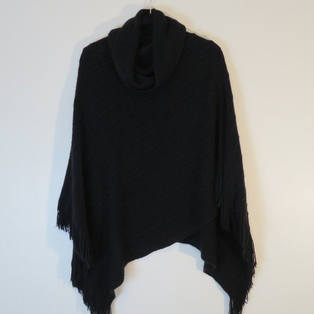 BCBG Max Azria | Size Small | Black Knit Poncho Sweater